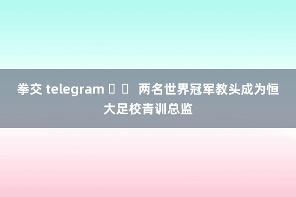 拳交 telegram 		 两名世界冠军教头成为恒大足校青训总监