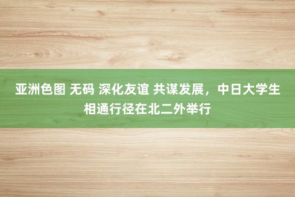 亚洲色图 无码 深化友谊 共谋发展，中日大学生相通行径在北二外举行