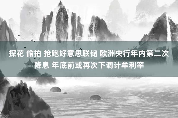 探花 偷拍 抢跑好意思联储 欧洲央行年内第二次降息 年底前或再次下调计牟利率