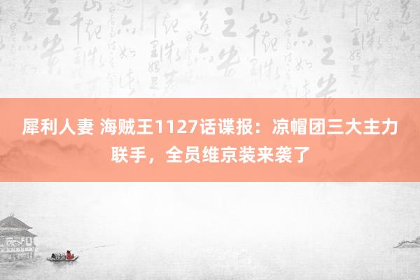 犀利人妻 海贼王1127话谍报：凉帽团三大主力联手，全员维京装来袭了