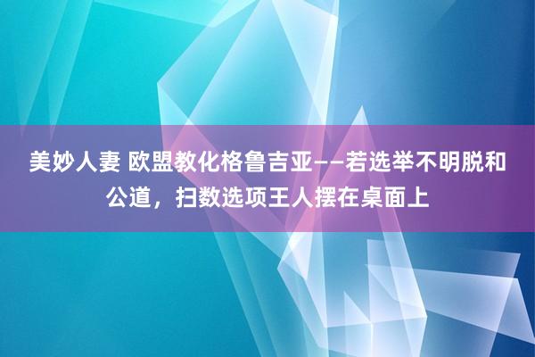 美妙人妻 欧盟教化格鲁吉亚——若选举不明脱和公道，扫数选项王人摆在桌面上