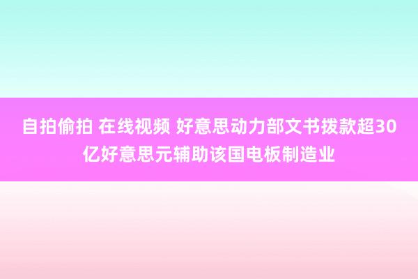 自拍偷拍 在线视频 好意思动力部文书拨款超30亿好意思元辅助该国电板制造业