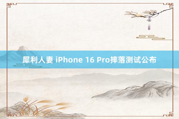 犀利人妻 iPhone 16 Pro摔落测试公布