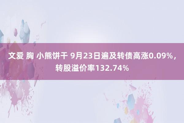 文爱 胸 小熊饼干 9月23日遍及转债高涨0.09%，转股溢价率132.74%