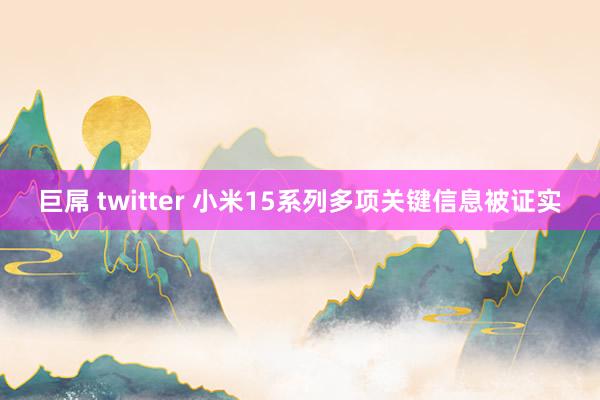 巨屌 twitter 小米15系列多项关键信息被证实