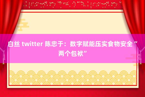 白丝 twitter 陈忠于：数字赋能压实食物安全“两个包袱”