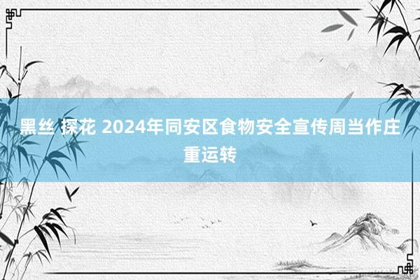 黑丝 探花 2024年同安区食物安全宣传周当作庄重运转