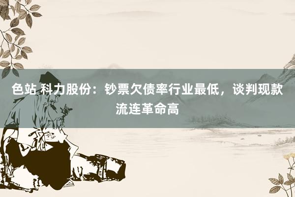 色站 科力股份：钞票欠债率行业最低，谈判现款流连革命高