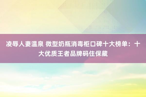 凌辱人妻温泉 微型奶瓶消毒柜口碑十大榜单：十大优质王者品牌码住保藏