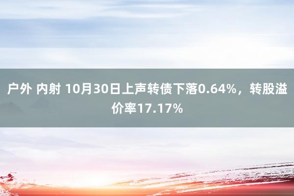 户外 内射 10月30日上声转债下落0.64%，转股溢价率17.17%