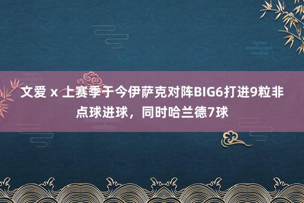 文爱 x 上赛季于今伊萨克对阵BIG6打进9粒非点球进球，同时哈兰德7球