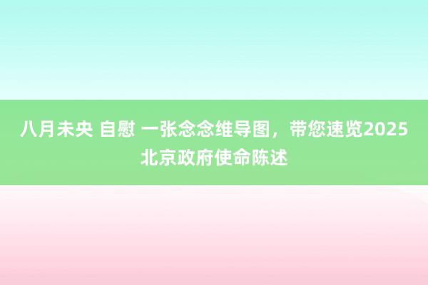 八月未央 自慰 一张念念维导图，带您速览2025北京政府使命陈述