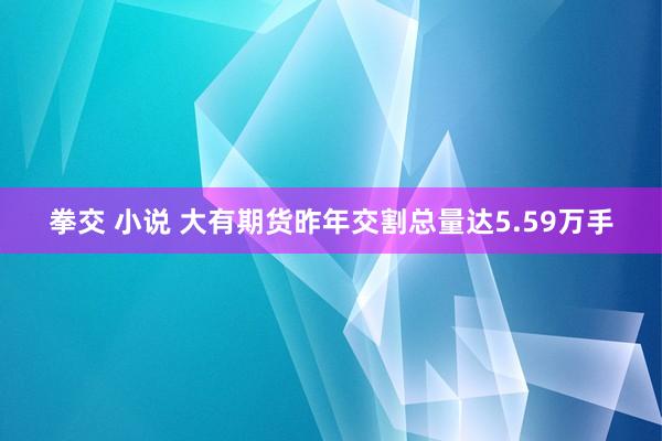 拳交 小说 大有期货昨年交割总量达5.59万手