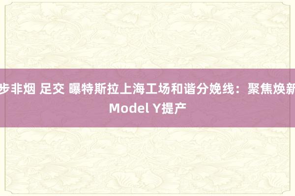 步非烟 足交 曝特斯拉上海工场和谐分娩线：聚焦焕新Model Y提产