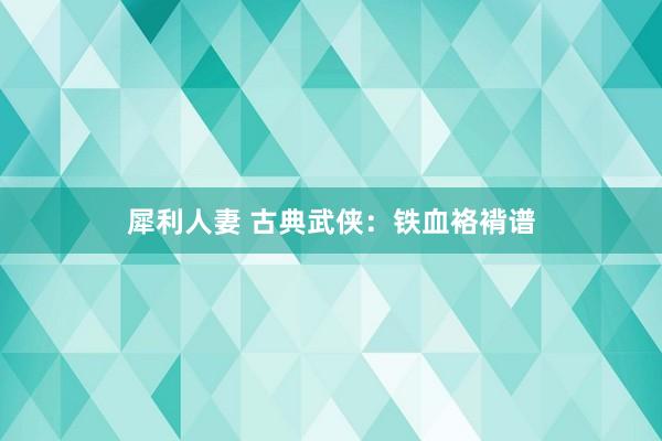 犀利人妻 古典武侠：铁血袼褙谱